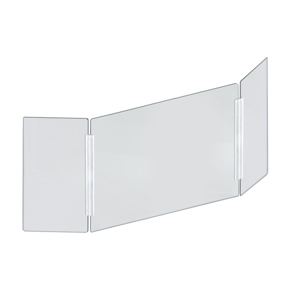 Large Tri Fold Clear Acrylic Plexiglass Shield PPE 53.5 inx23.5 in
